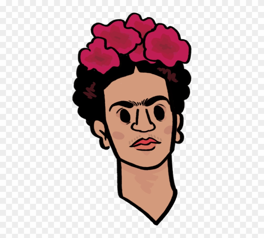 The Second Is A Stylized Portrait Of Frida Kahlo - Illustration Clipart