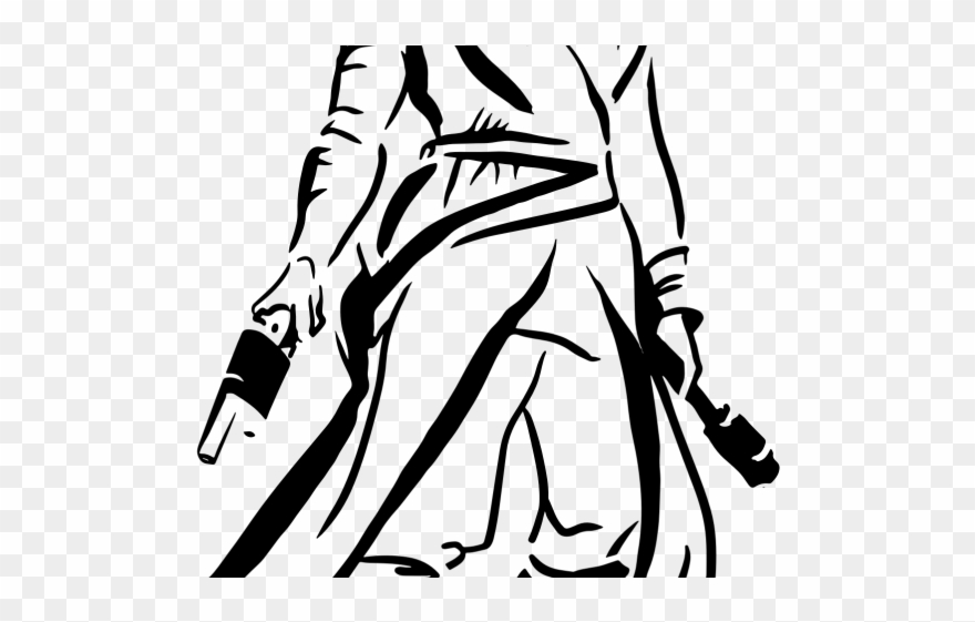 Asian Clipart Warriors - Rey Star Wars Face Stencil - Png Download