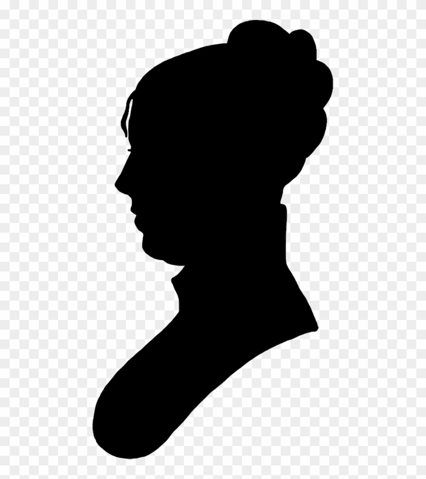 Face Silhouette Woman Black - Victorian Silhouette Portrait Clipart