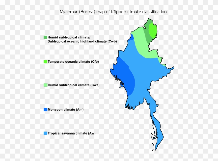 Myanmar Map Of Köppen Climate Classification - Koppen Climate Classification Thailand Clipart