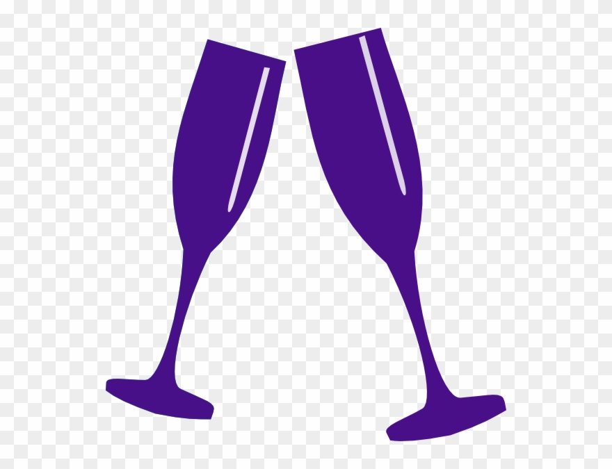 Purple Champagne Clip Art - Clip Art Champagne Glass Png Transparent Png