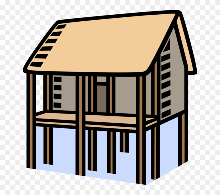 Clipart Houses Flooding - House On Stilts Png Transparent Png