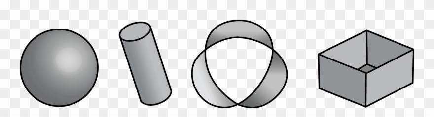 A Sphere, A Cylinder, A Strip With 3 Twists Joined Clipart