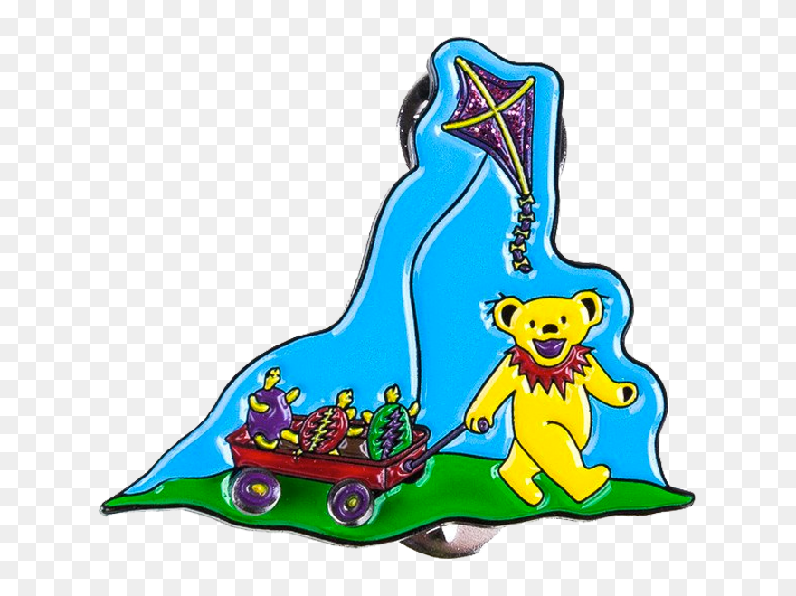 Grateful Dead Terrapin & Bear Red Wagon Pins - Grateful Dead Terrapin & Bear Clipart