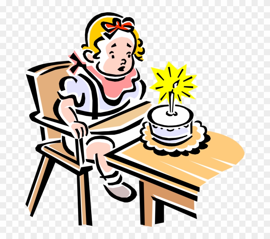 Vector Illustration Of 1950's Vintage Style Child's - Birthday Clipart