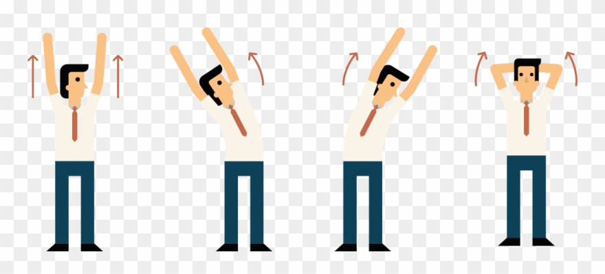 Exercising Clipart Stretches - Back Stretching At Work - Png Download