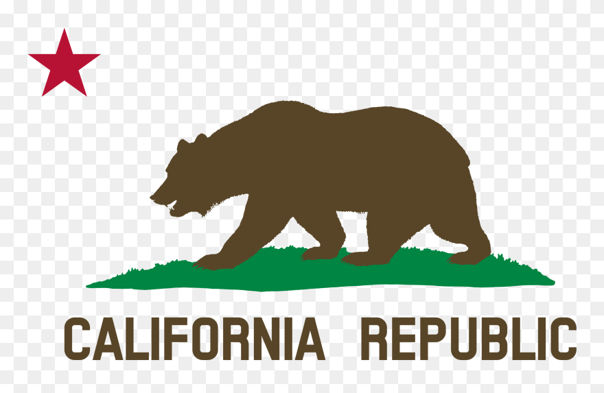 California Republic California Grizzly Bear Flag Of - California State Flag Clipart