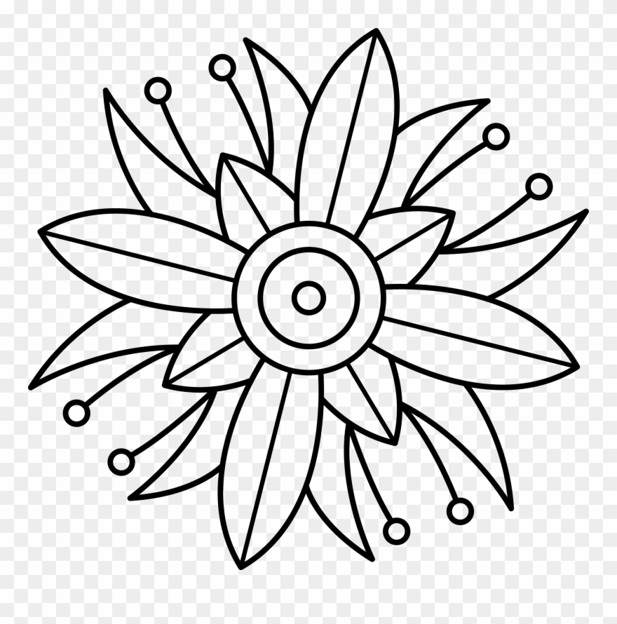 Picture Transparent Library Blackberry Drawing Flower - Line Art Clipart