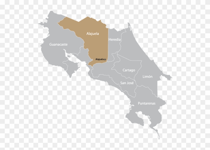 Alajuela, Costa Rica - Vector Mapa De Costa Rica Clipart