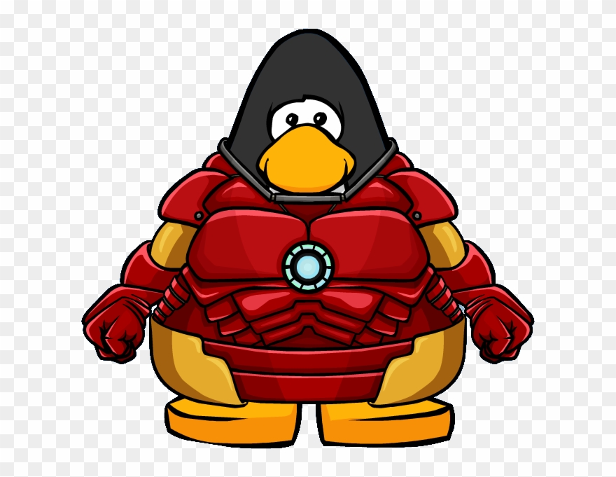Iron Man Bodysuit From A Player Card - Club Penguin Superhero Codes Clipart