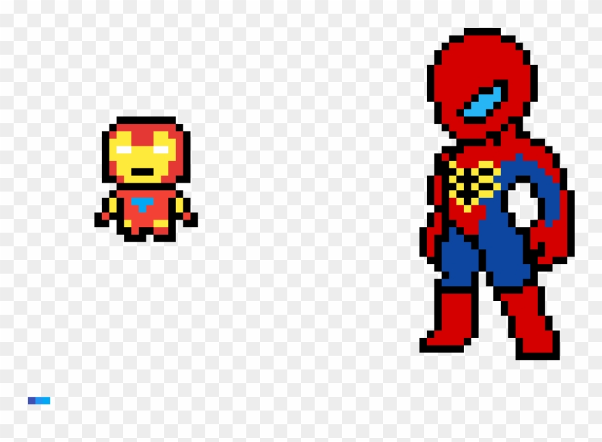Iron Man And Spider Man - Pixel Art Spiderman Clipart