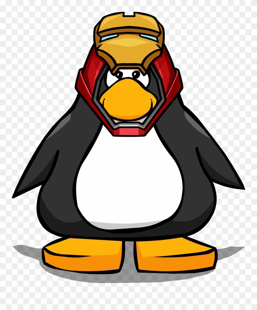 Iron Man Cowl From A Player Card - Club Penguin Tour Guide Hat Clipart