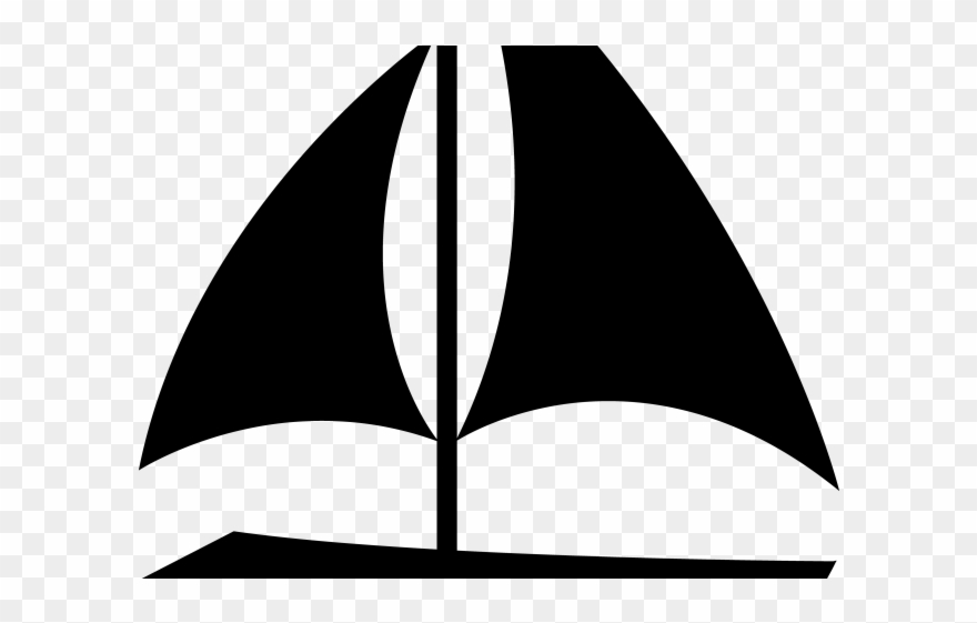 Sailing Boat Clipart Dinghy - Black Boats Clip Art - Png Download