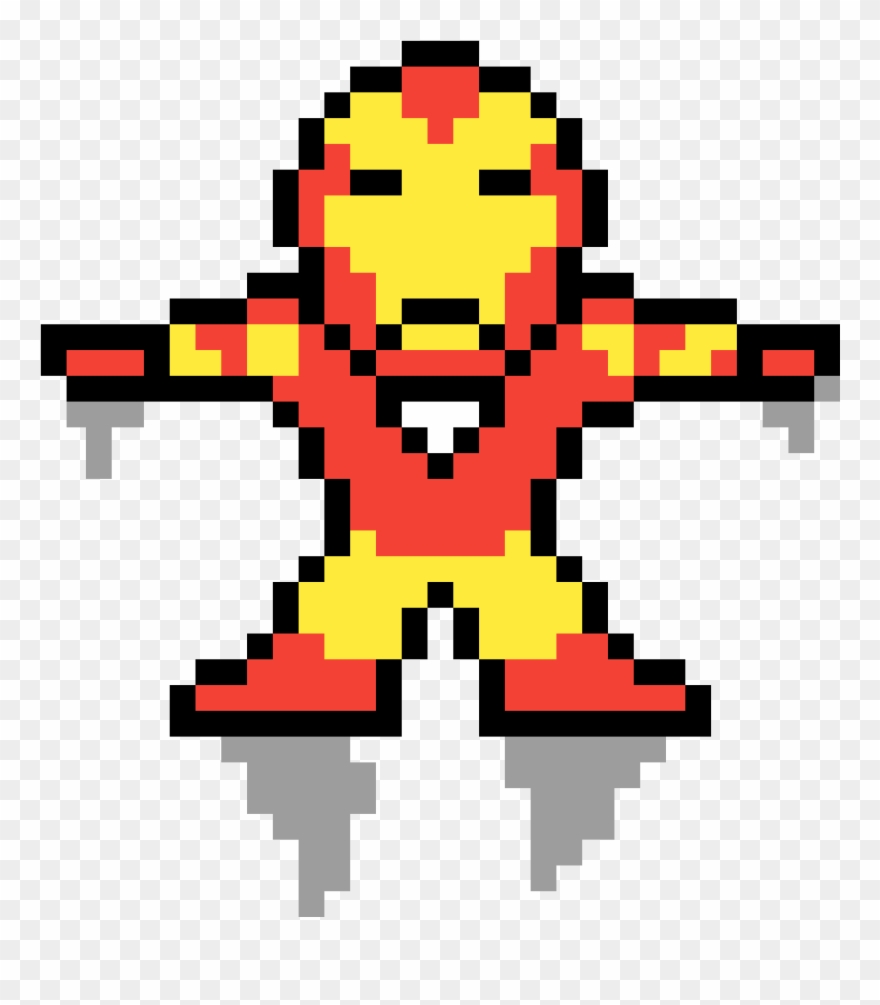 Iron Man - Pixel Art Iron Man Clipart