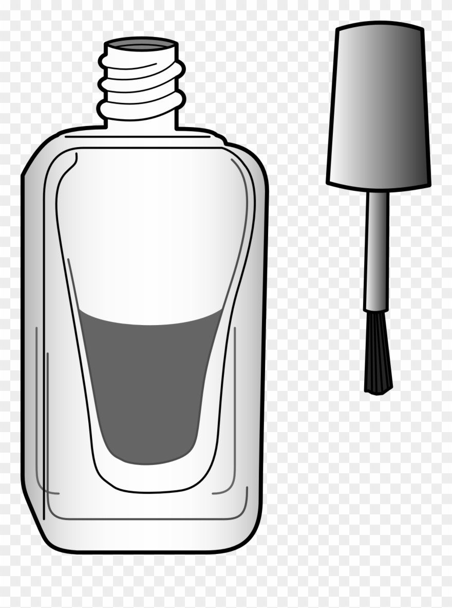 Acetone Exists As Individual Covalent Molecules In - Nail Polish Black And White Clipart