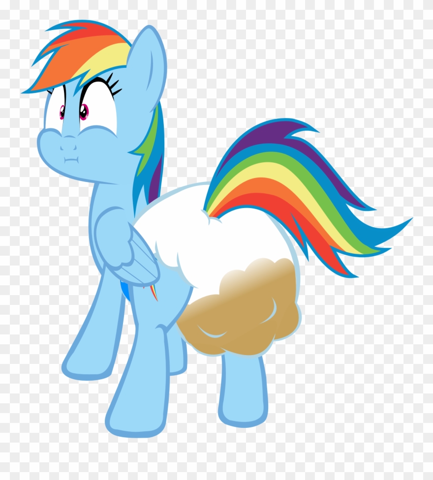 Megarainbowdash2000, Diaper, Diaper Fetish, Messy Diaper, - Rainbow Dash In Messy Diapers Clipart