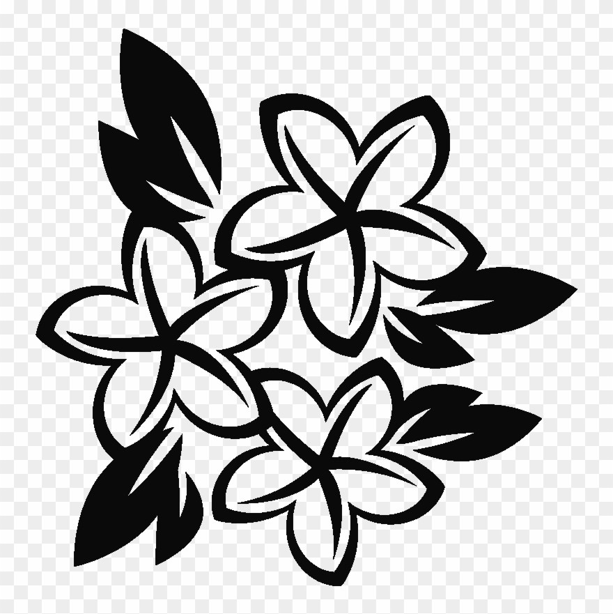 Sticker 3 Fleurs Plumeria Ambiance Sticker Ros Car - Clip Art - Png Download