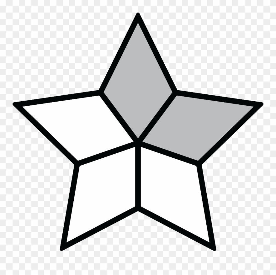 Fraction Clipart Shaded - 10 Point Star - Png Download