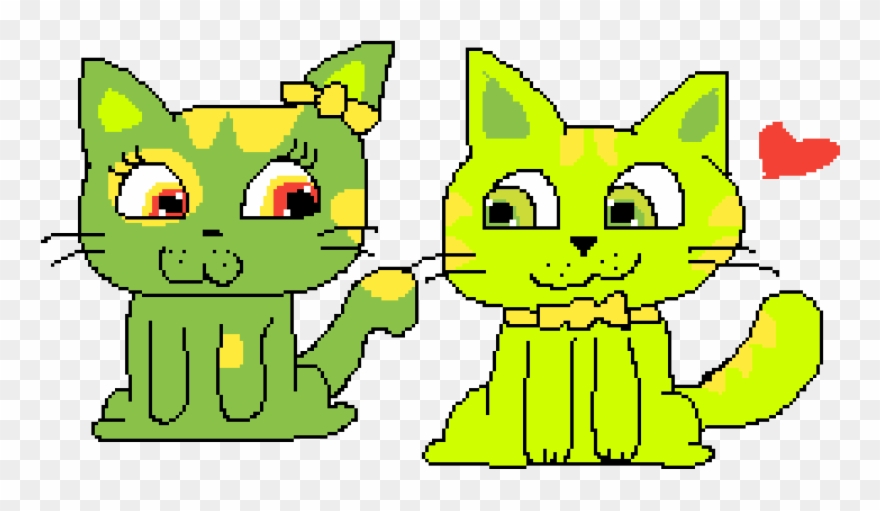 Glow In The Dark Cat Siblings - Cartoon Clipart