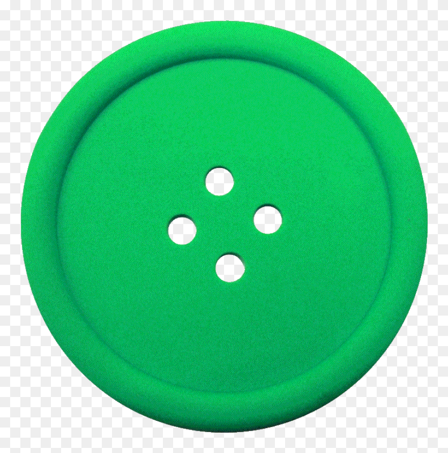 Greeen Sewing Button With 4 Hole Png Image - Clothing Clipart