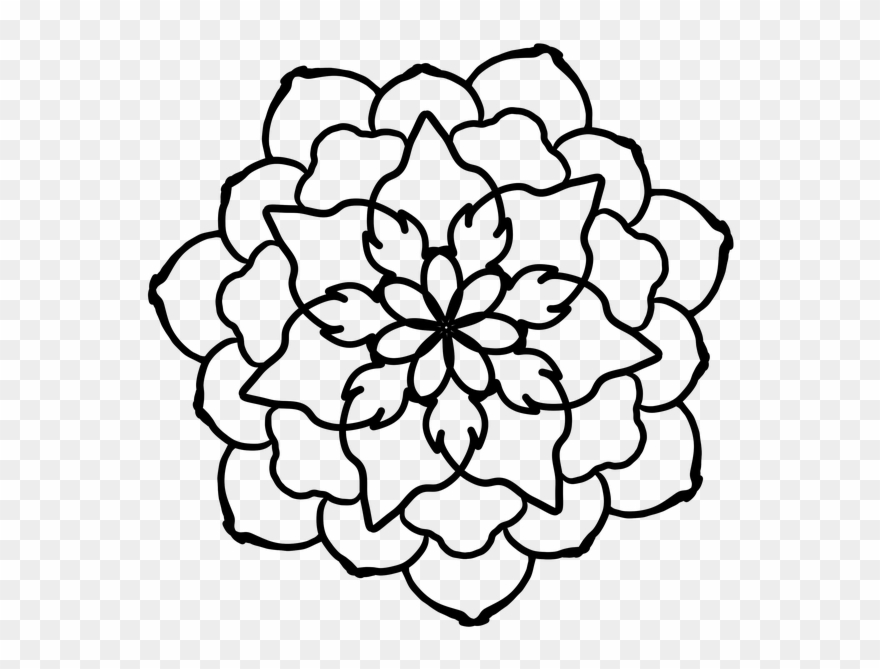 ดอกไม้ ภาพ วาด ขาว ดำ Clipart