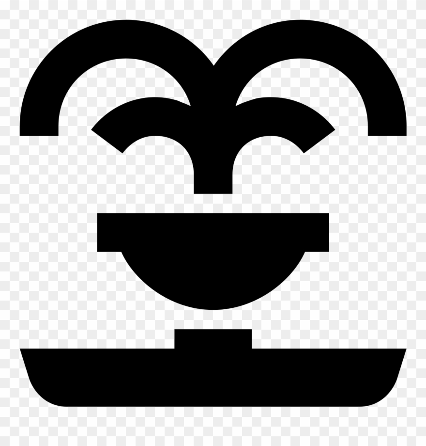 This Icon Is A Drawing Of A Fountain With A Big Bass - Icon Clipart