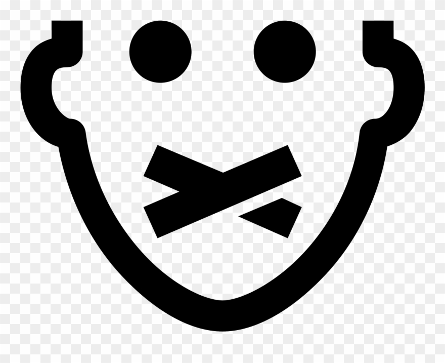 There Is A Head With Two Bandages Placed Over Their - Oppression Icon Clipart