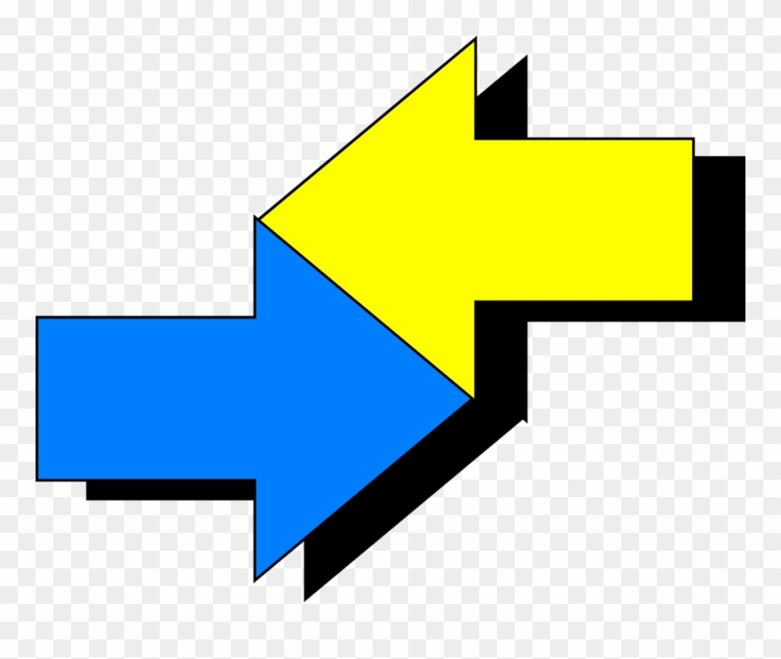 Thin Black Arrows Clipart Cliparthut Free Clipart Cute - Blue And Yellow Arrows - Png Download