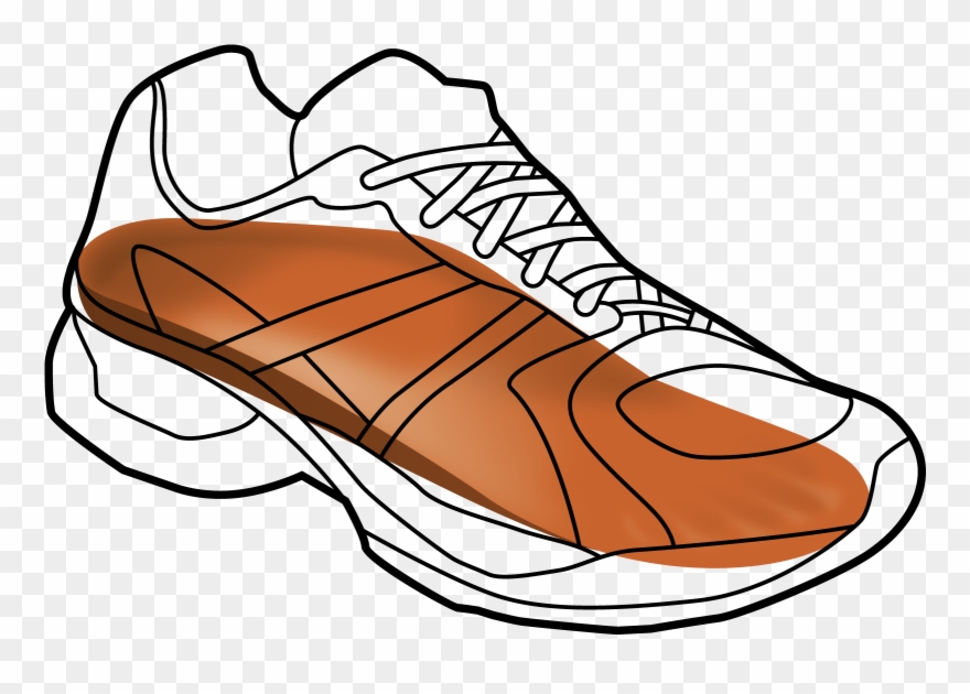 Youth Running Shoe Black Outline - Drawing Clipart