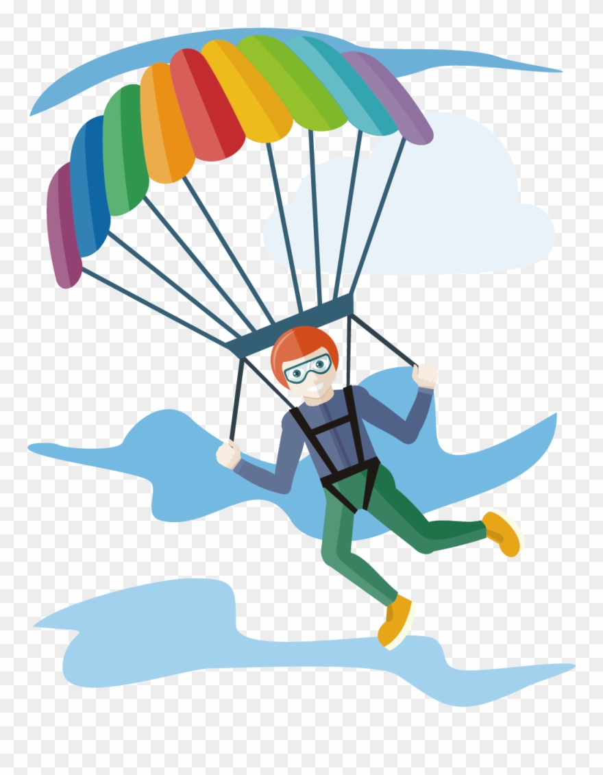 Parachuting Clip Art Sport - Parachute Clipart - Png Download
