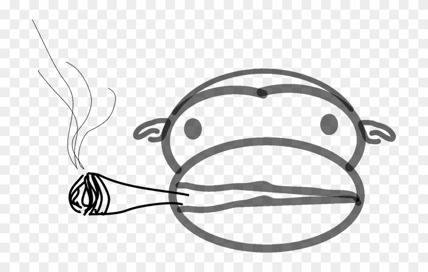 Clipart Black And White Stock Cannabis Smoking Joint - กัญชา ขาว ดำ - Png Download