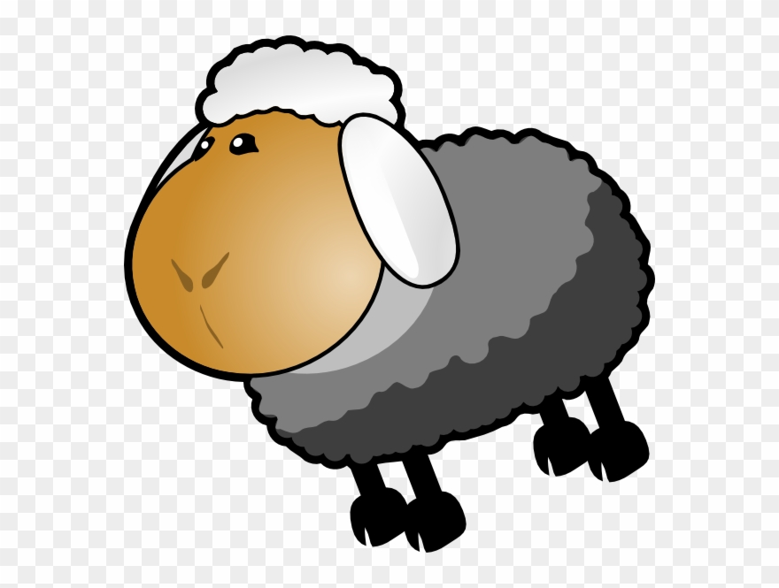 Sheep Dark Grey Yellow Clip Art At Clker Com Vector - Sheep Clip Art - Png Download