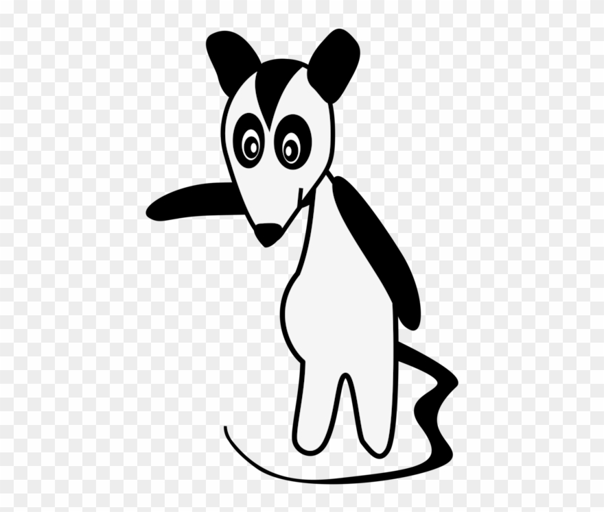 Whiskers Big-eared Opossum Cat Drawing - Sarue Vector Clipart