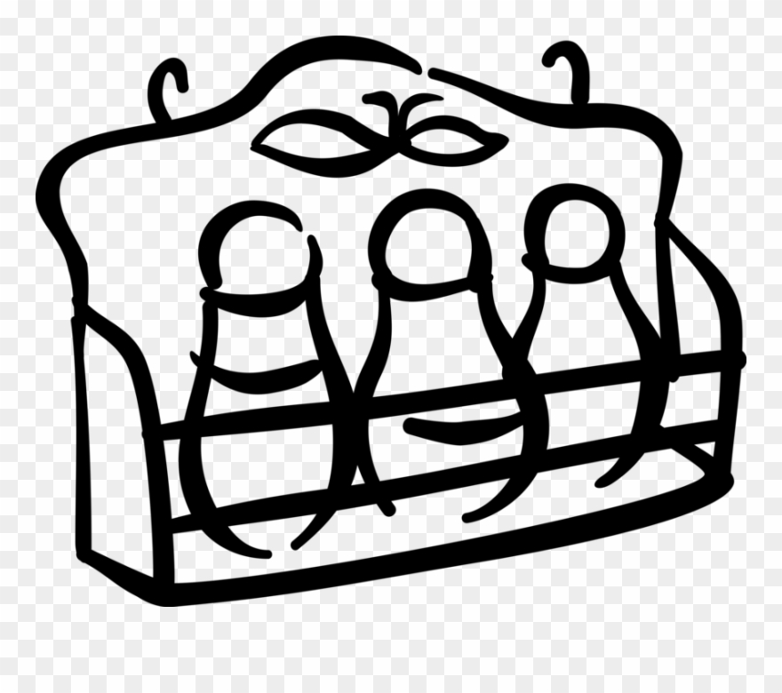 Vector Illustration Of Kitchen Herb And Spice Rack - Vector Graphics Clipart