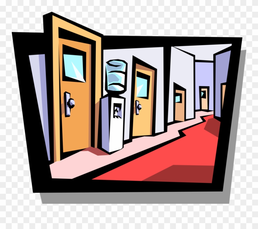 Hallway With Water Cooler - Classroom Rules And Behaviour Clipart