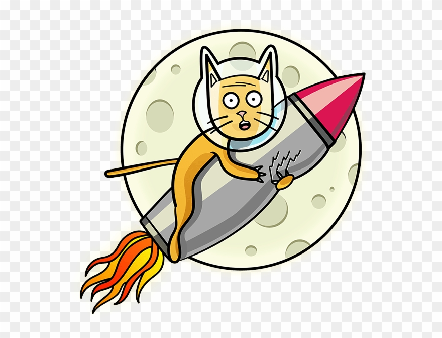 Kitty On A Rocket - Portable Network Graphics Clipart