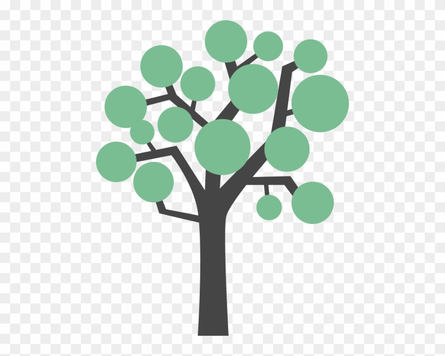 A Tree With Leaves Growing On It - Tree Flat Design Png Clipart