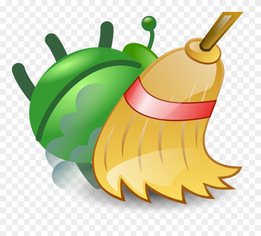 Green Bug Swept Up - Floor Cleaner Mop Clipart - Png Download