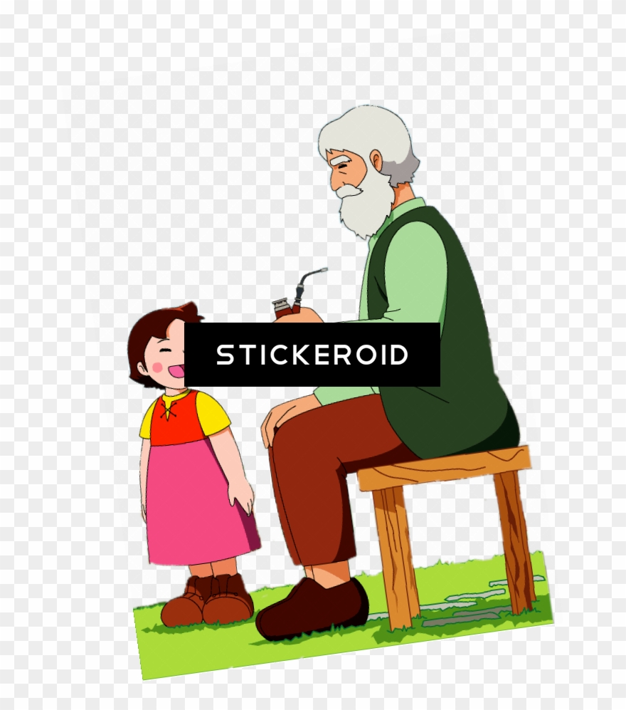 Heidi And Grandfather - Heidi [book] Clipart