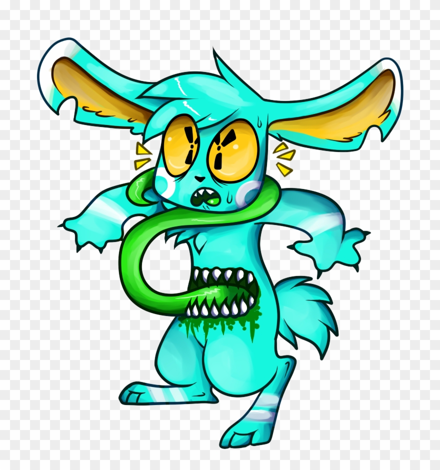 A Vicious Stomach Ache - Cartoon Clipart