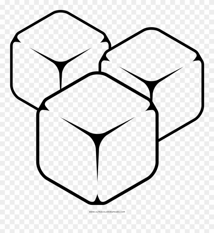 Desenho Gelo - Cubos De Hielo Para Colorear Clipart