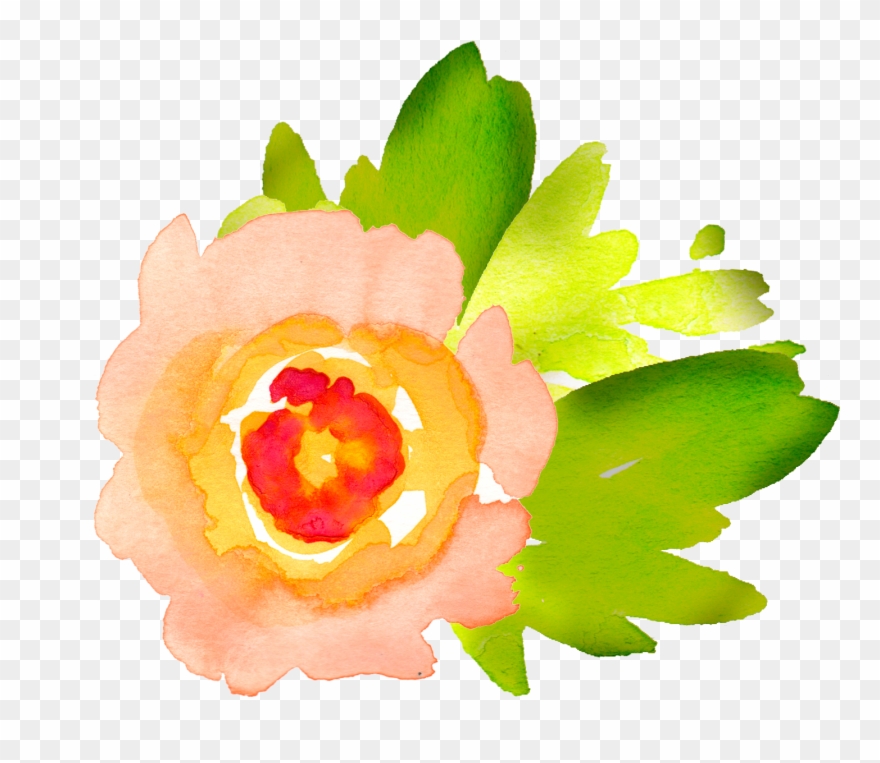 Crochet Clipart Watercolor - Free Watercolor Floral Clip Art - Png Download
