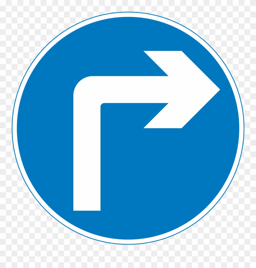 Uk Traffic Sign 609a - Traffic Signs Right Turn Ahead Clipart