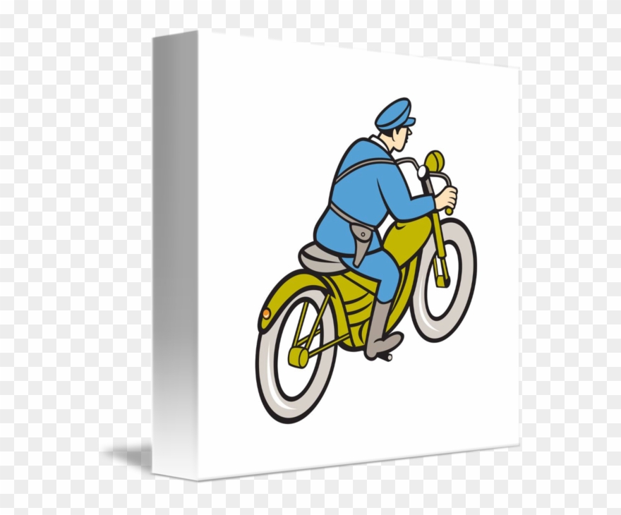 Banner Royalty Free Download Policeman Riding Motorbike - Motorcycle Clipart