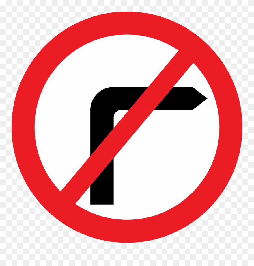Uk Traffic Sign - No Right Turn Road Sign Clipart