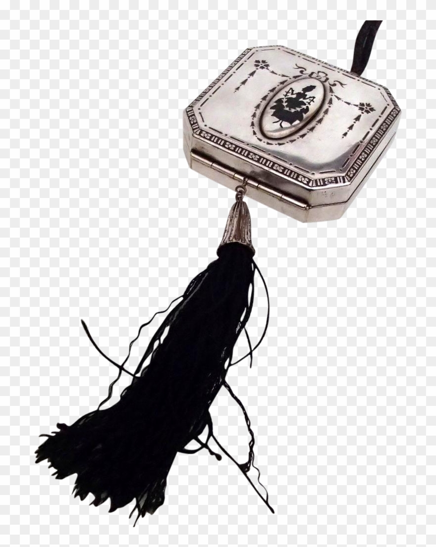 Art Deco Dance Purse Compact W Silhouette Amp Tassel - Compact Clipart