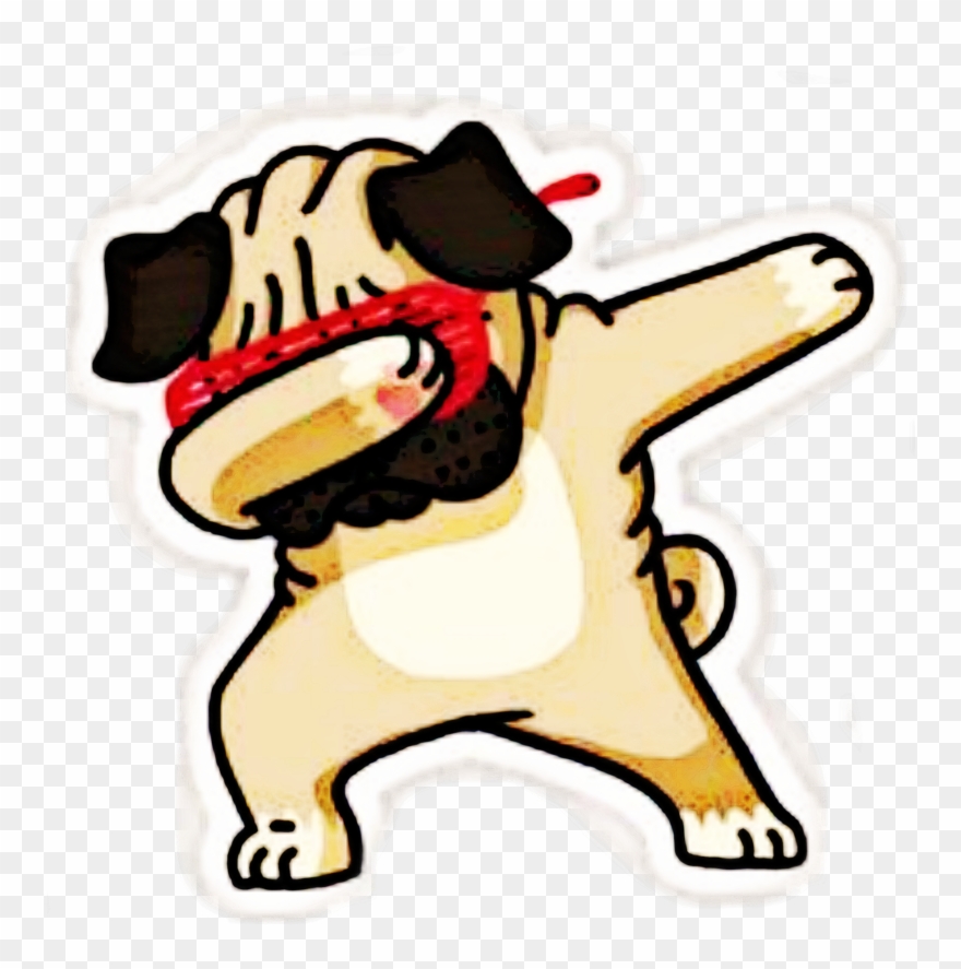 Dog Funny Dabbing Pug Sunglasseson - Pug Dab Clipart