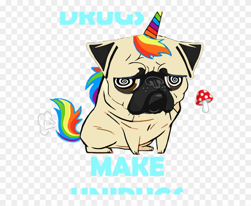 Dark Lord Pug - Drugs Make Unipugs Pug Dog T-shirt Clipart