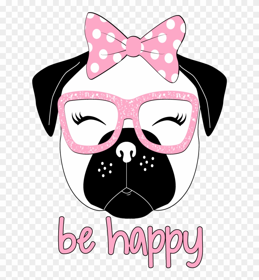 Kid Printed Transfers 2017 - Girl Pug Clip Art - Png Download