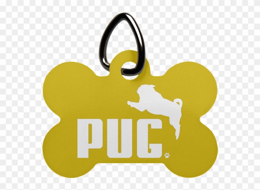 Pug Dog Bone Pet Tag - Pet Tag Clipart